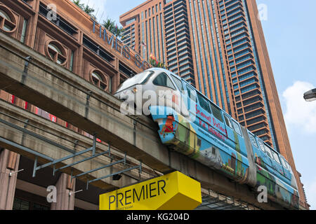 Kuala Lumpur, Malaysia :  KL monorail - Times Berjaya Square Stock Photo