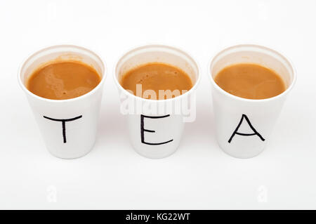 Take away cups of tea Stock Photo