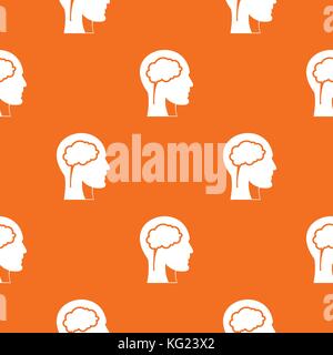 Head with brain pattern seamless Stock Vector