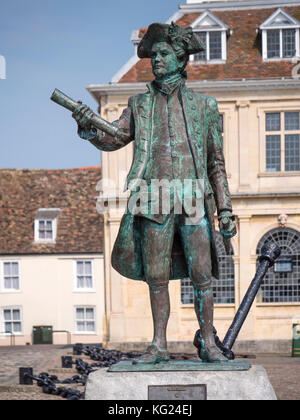 Statue of Captain George Vancouver at Harbour and Customs House Kings ...