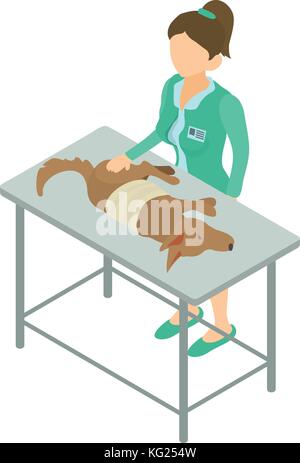 Veterinarian icon, isometric 3d style Stock Vector