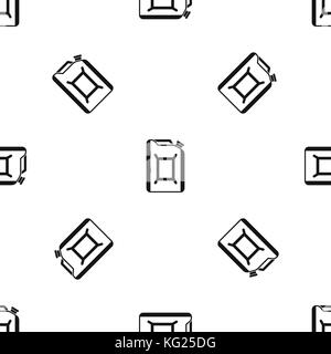 Flask for gasoline pattern seamless black Stock Vector