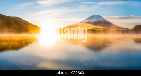 Lake Shoji and Mount Fuji, Fuji Hazone Izu National Park, Japan, Asia Stock Photo