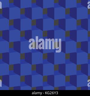 Blue Cubes Seamless Pattern Stock Vector