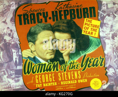 WOMAN OF THE YEAR 1942 MGM film with Katharine Hepburn and Spencer Tracy Stock Photo