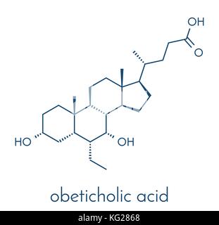 Obeticholic acid liver disease drug molecule. Agonist of farnesoid x ...