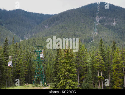 Gondola cable car up Sulphur Mountain Banff National Park Alberta Rockies Canada Stock Photo