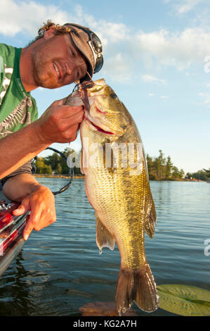 Large Mouth Bass Fishing Net Closeup Stock Photo 53449825