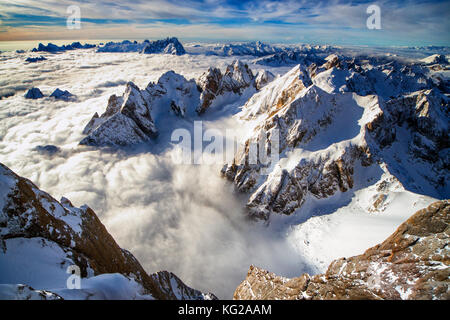 view from the top of dolomites, mr marmolada Stock Photo