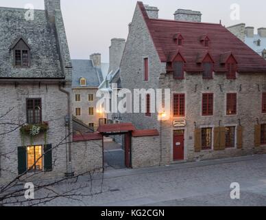 Street scene in the old section of Quebec City, Quebec, Canada Stock Photo