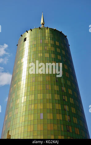 The Golden Towers (Beer Cans) near the Ak Orda Presidential Palace in Astana, the capital of Kazakhstan Stock Photo