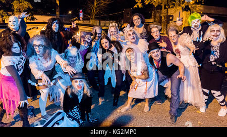 Zombies, Parade of Lost Souls, Commercial Drive neighbourhood, Vancouver, British Columbia, Canada. Stock Photo