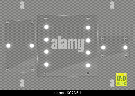 Makeup mirror isolated with lights. Vector illustration. eps 10 Stock Vector
