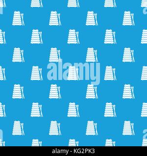 Xylophone and sticks pattern seamless blue Stock Vector