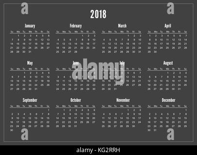 June 2018 calendar Black and White Stock Photos & Images - Alamy