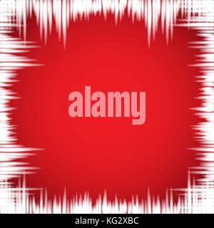 Icicles on the window on red background. Vector illustration. Stock Vector