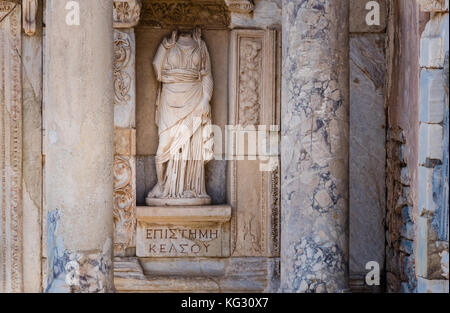 Episteme, knowledge  Statue  in Ephesus historical ancient city, in Selcuk,Izmir,Turkey. Stock Photo