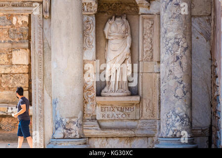 Episteme, knowledge  Statue  in Ephesus historical ancient city, in Selcuk,Izmir,Turkey. Stock Photo