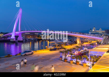 Lover Bridge of Tamsui in New Taipei City, Taiwan at sunset Stock Photo