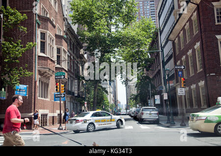 Intersection of 17th and Locust Streets in Philadelphia - US Stock Photo