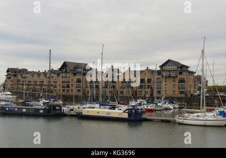 A general view of Liverpool Marina, where Moors Murderer Ian Brady's ashes were taken to a boat and dispatched at sea. Stock Photo