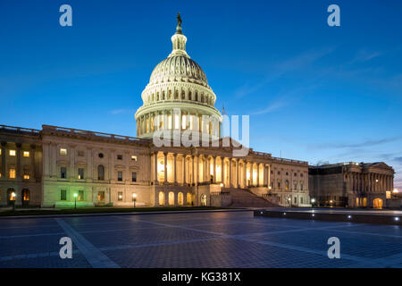 United States Capitol Building at night, Capitol Hill, Washington DC, USA Stock Photo