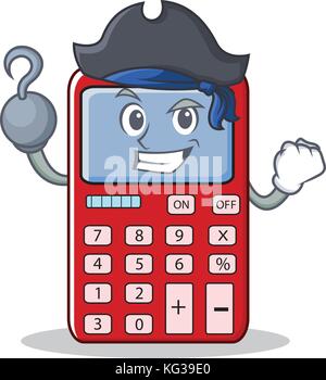 Calculator Pirate Hat Isolated On White Stock Illustration