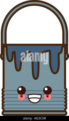 Paint bucket isolated kawaii cartoon Stock Vector