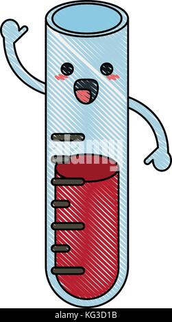 test tube happy cartoon character icon image Stock Vector