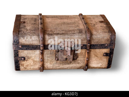 isolated old trunk on white background with clipping path Stock Photo