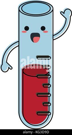 test tube happy cartoon character icon image Stock Vector