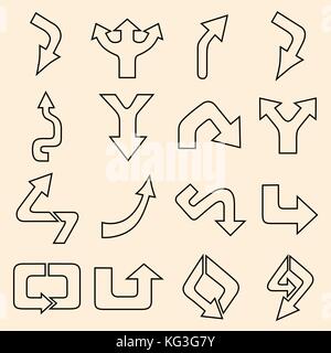 Set of arrows. Vector illustration. Hand drawn Stock Vector