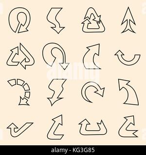 Set of arrows. Vector illustration. Hand drawn Stock Vector