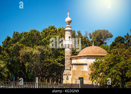 Mosque with sunny skies in the background, Rhodes, Greece, the old town Stock Photo