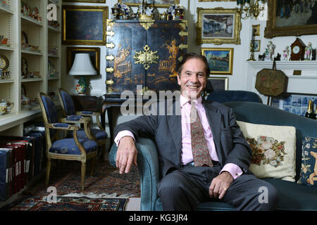 Lord Howard Flight, a conservative politician and a member of the House of Lords photographed in his home in central London. Photo by Troika Stock Photo