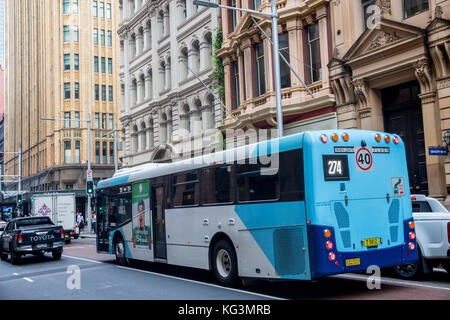 Sydney bus buses in York street,Sydney,Australia Stock Photo