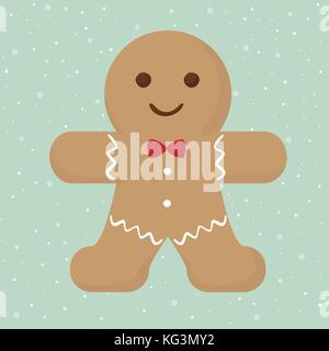 Vector illustration of classic christmas gingerbread man cookie Stock Vector