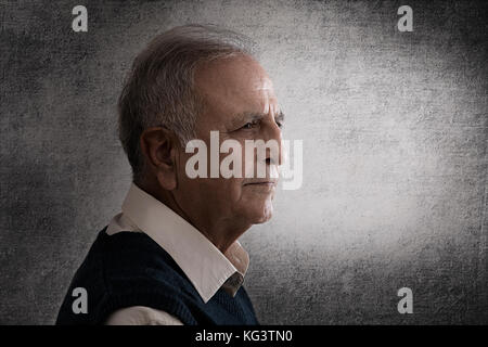 Side view of senior man Stock Photo