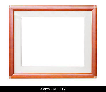 brown wooden frame with clipping path isolated om white Stock Photo