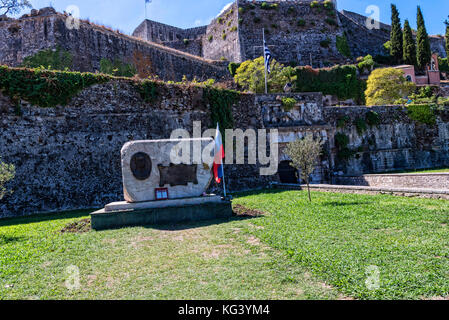 the New Fortress of Corfu was built between 1576 and 1645 and many buildings were demolished in order to have enough material to build the fortress Stock Photo