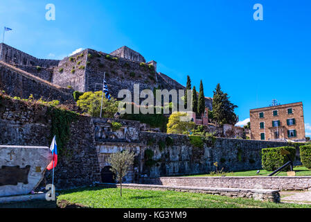 the New Fortress of Corfu was built between 1576 and 1645 and many buildings were demolished in order to have enough material to build the fortress Stock Photo