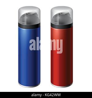 Shaving gel foam. light gray. With lid. Realistic vector illustration Stock Vector