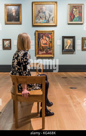 London, UK. 3rd November, 2017. The National Portrait Gallery, London opens brand new gallery spaces devoted to its early 20th Century Collection on 4 November 2017. The creation of these new spaces within the Gallery's free permanent Collection, has been made possible by a grant from the DCMS/ Wolfson Museums & Galleries Improvement Fund. London 03 Nov 2017. Credit: Guy Bell/Alamy Live News Stock Photo