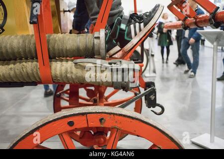 Poznan, Wielkopolska, Poland. 3rd Nov, 2017. Retro Motor Show it is the largest Polish exhibition of, among others, classic and vintage cars, vintage motorcycles and youngtimers companies offering refinishing products, technologies and services. In the picture: old fire truck. Credit: Dawid Tatarkiewicz/ZUMA Wire/Alamy Live News Stock Photo