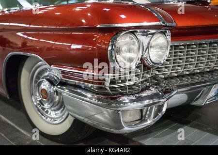 Poznan, Wielkopolska, Poland. 3rd Nov, 2017. Retro Motor Show it is the largest Polish exhibition of, among others, classic and vintage cars, vintage motorcycles and youngtimers companies offering refinishing products, technologies and services. In the picture: Cadillac. Credit: Dawid Tatarkiewicz/ZUMA Wire/Alamy Live News Stock Photo