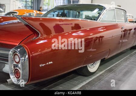 Poznan, Wielkopolska, Poland. 3rd Nov, 2017. Retro Motor Show it is the largest Polish exhibition of, among others, classic and vintage cars, vintage motorcycles and youngtimers companies offering refinishing products, technologies and services. In the picture: Cadillac. Credit: Dawid Tatarkiewicz/ZUMA Wire/Alamy Live News Stock Photo