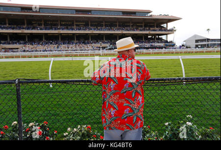 San Diego, CA, USA. 3rd Nov, 2017. Joe Oreskovich watches the Breeders' Cup at the Del Mar Thoroughbred Club on Friday, Nov. 3, 2017. (Photo by K.C. Alfred/The San Diego Union-Tribune Credit: K.C. Alfred/San Diego Union-Tribune/ZUMA Wire/Alamy Live News Stock Photo