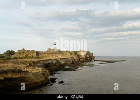 General view on the Portuguese fort in the Diu town in the Gujarat state in India Stock Photo