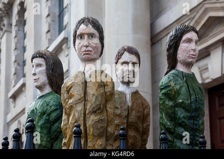 Sculpture 'Odyssey' by Robert Koenig, outside St. Martin in the Fields church, London, England, UK Stock Photo
