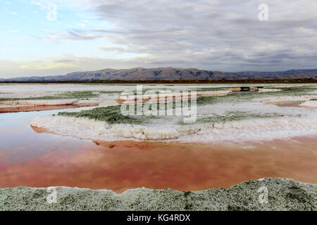 Colors of Salt Ponds. Stock Photo